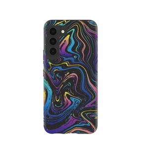 Black Galaxy Swirls Samsung Galaxy S22 Case Luxury Detail