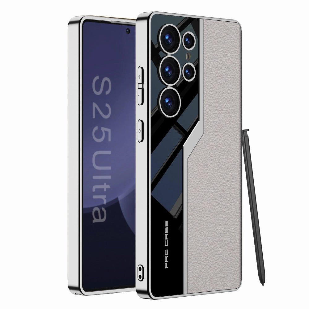 Soft Texture Modern Texture Look Galaxy S25 Series Quilted Classic Plain Leather Craft Case