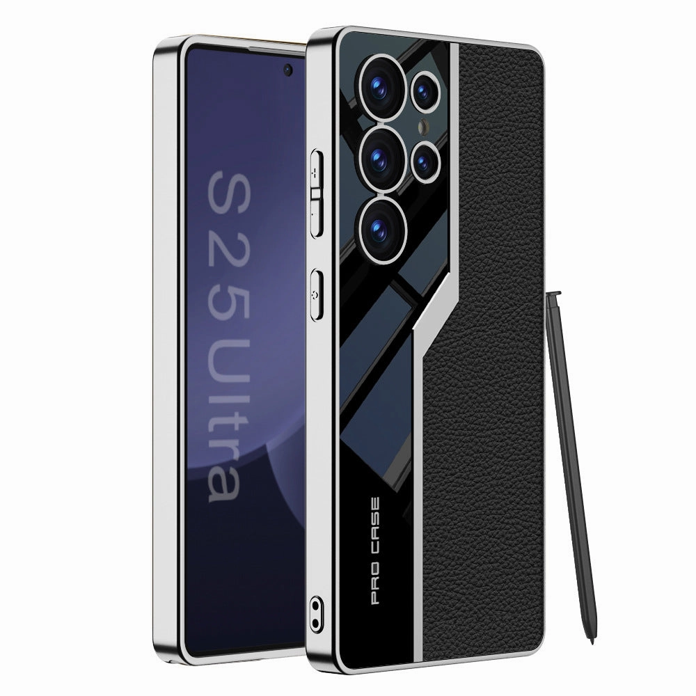 Smooth Edges Outdoor Protection Galaxy S25 Series Quilted Classic Plain Leather Craft Case