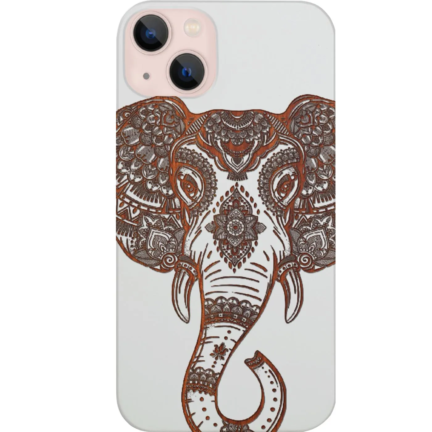 Soft Edging Rugged Surface Build Elephant Head 1 - Engraved  Phone Case