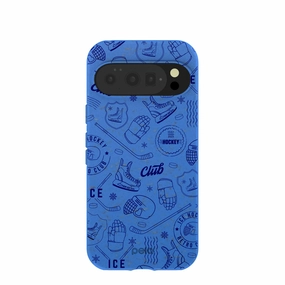 Smooth Design Scratch Barrier Electric Blue Hockey Postage Google Pixel 10/10 Pro Case