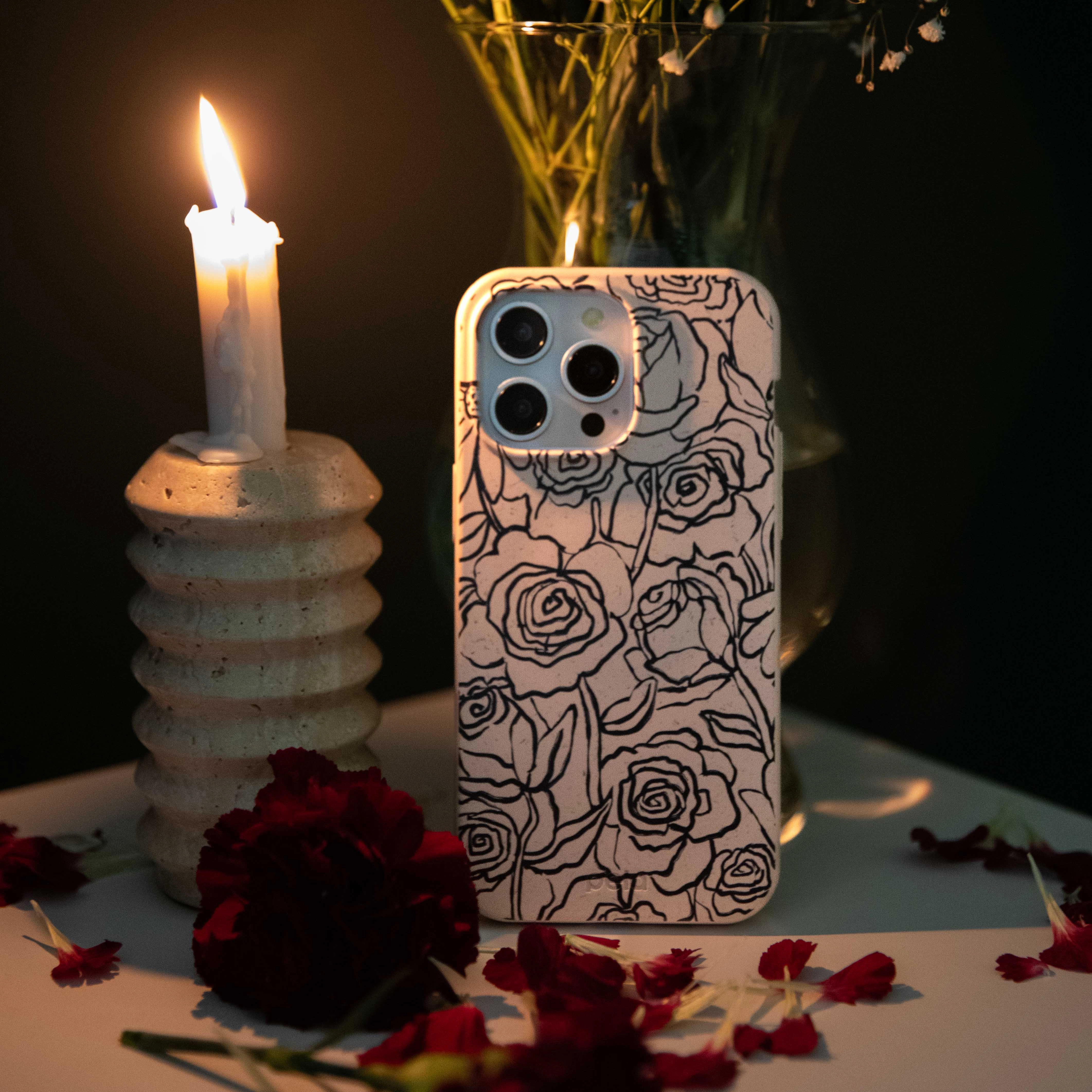 Seashell Inked Blooms iPhone 17 Pro Max Case Full Coverage