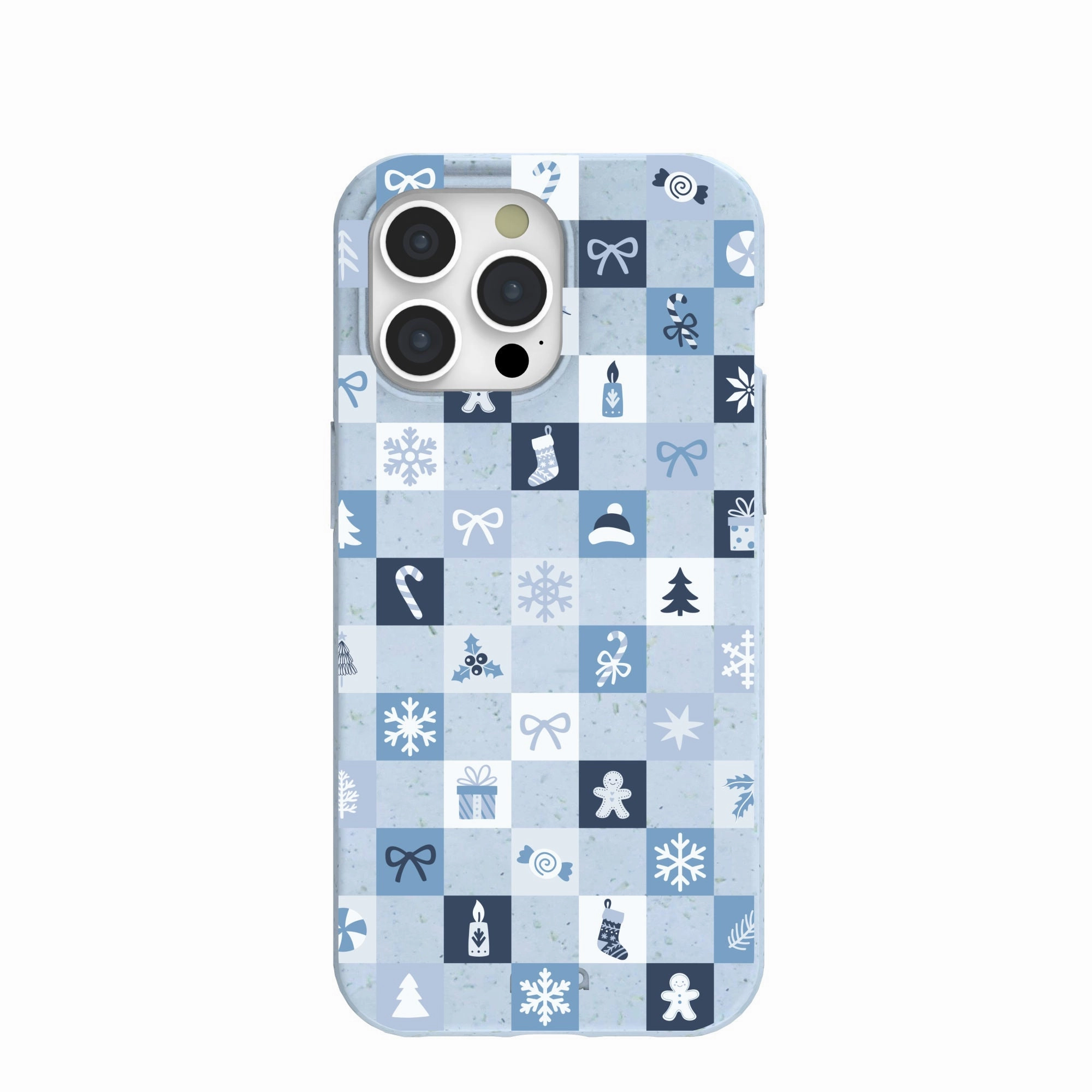 premium design Flexible Grip Form Powder Blue Winter Quilt iPhone 15 Pro Max Case