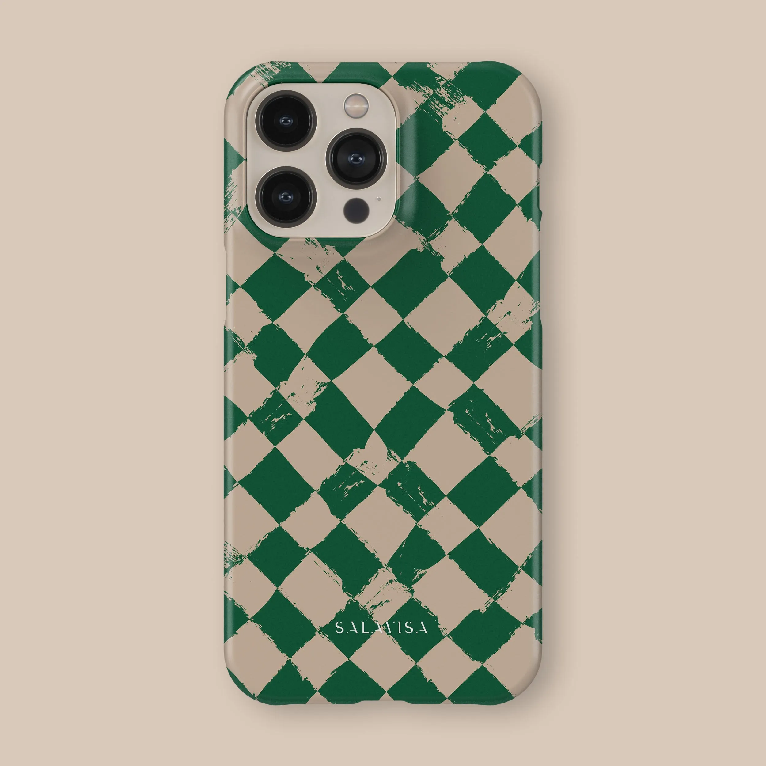 Slim Fitment Clear Pattern Green Chess Phone Case