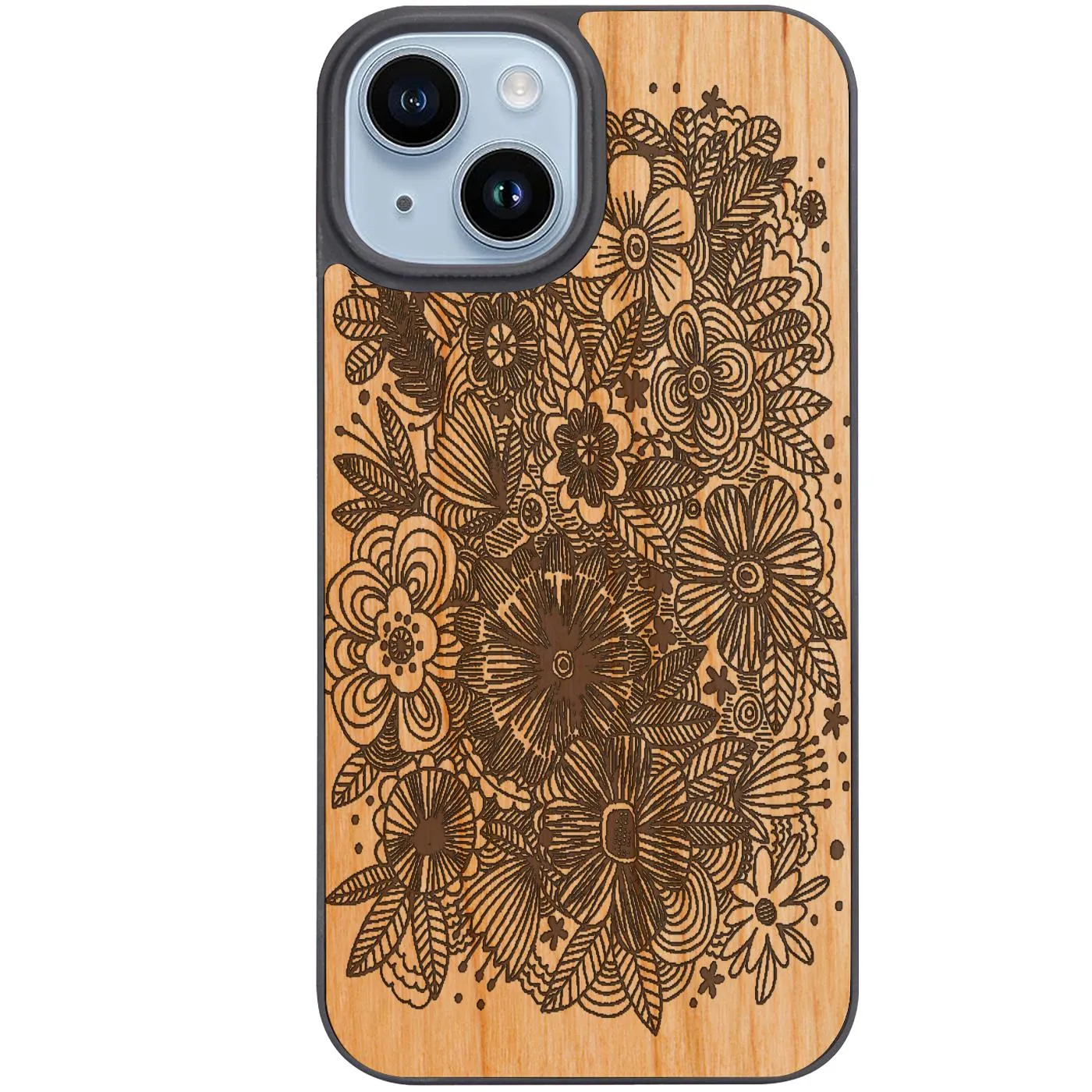 Flowers Lines - Engraved Phone Case Durable Edge