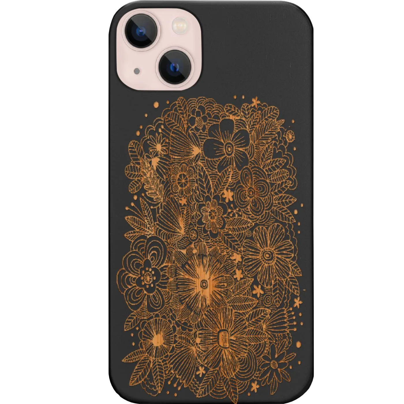 Comfort Finish Flowers Lines - Engraved Phone Case