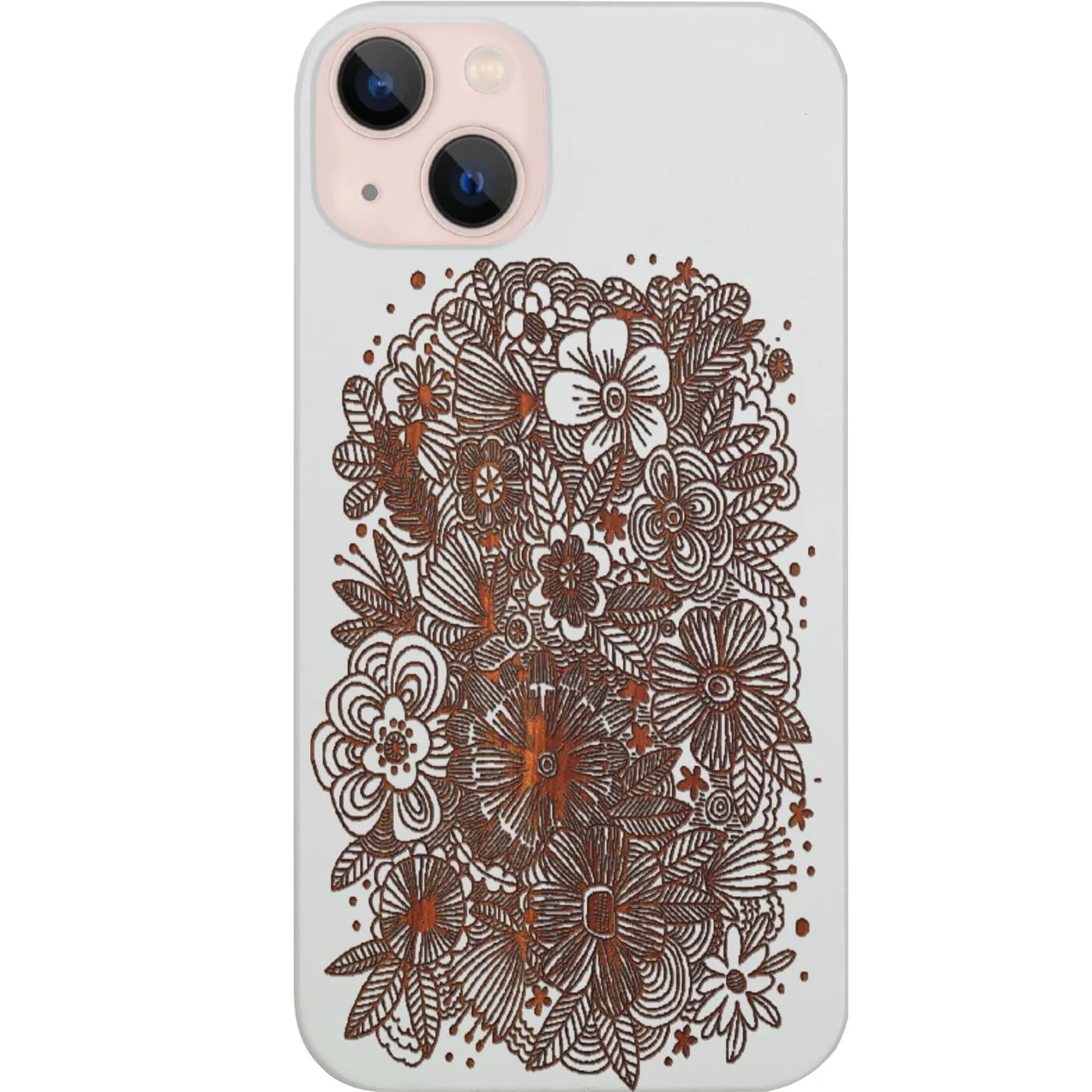 Flowers Lines - Engraved Phone Case Soft Silicone