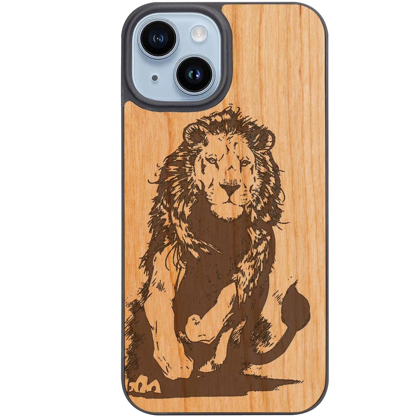 Running Lion - Engraved Phone Case Vivid Detail
