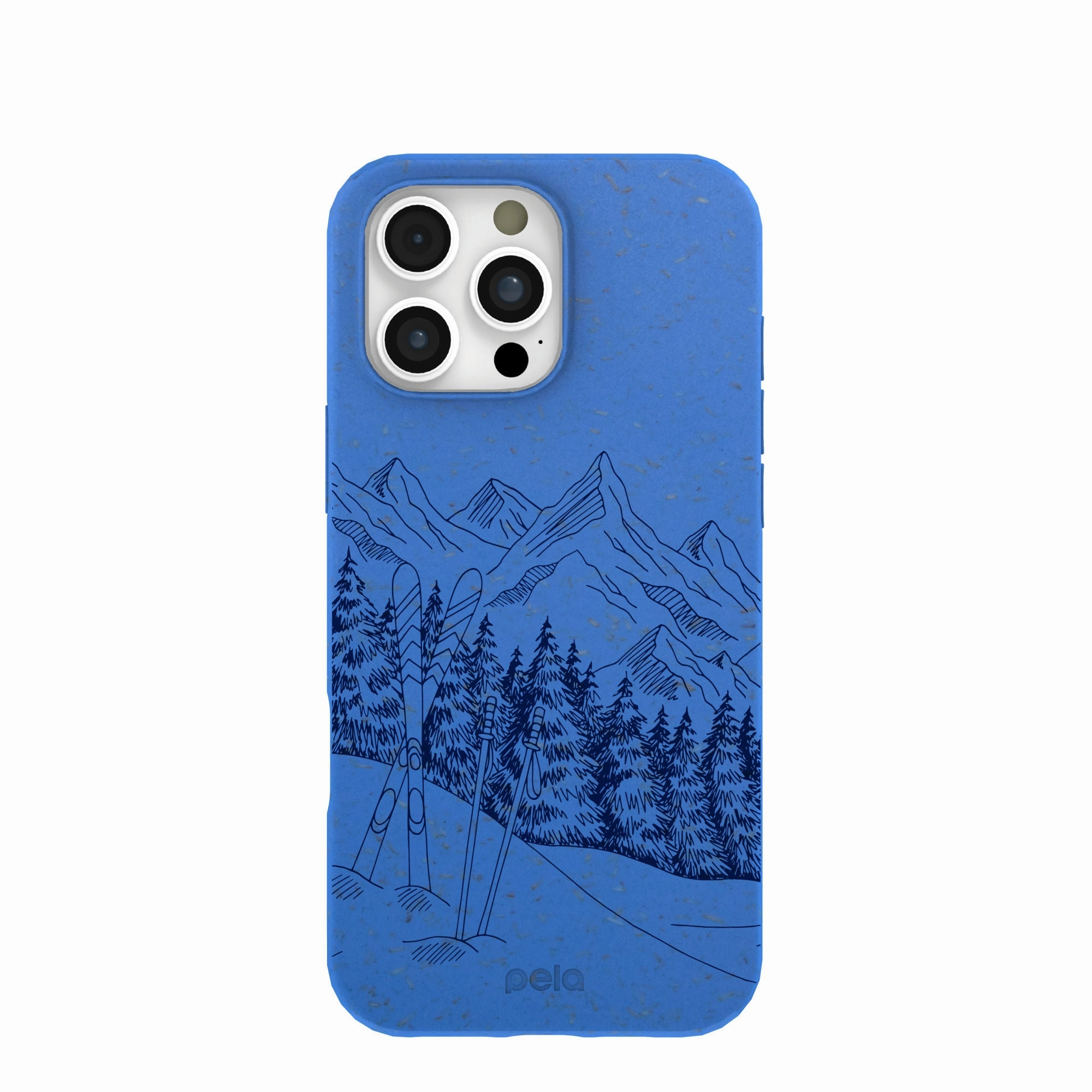 Electric Blue Backcountry Ski iPhone 16 Pro Max Case Comfort Style Comfort Shield Texture