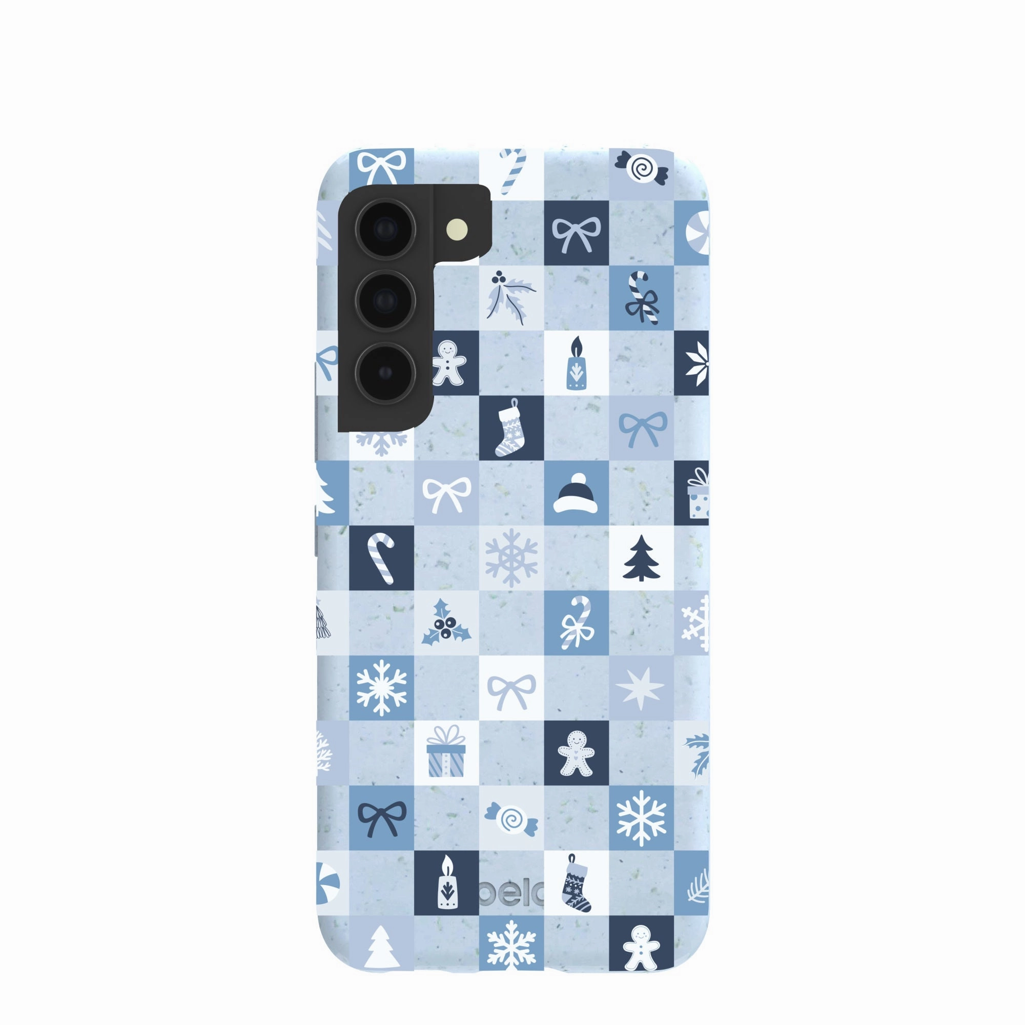 Powder Blue Winter Quilt Samsung Galaxy S22 Case Vibrant pattern Hybrid Edge