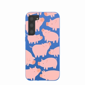 Durable Form Electric Blue Piggies Samsung Galaxy S23 (Plus) Case