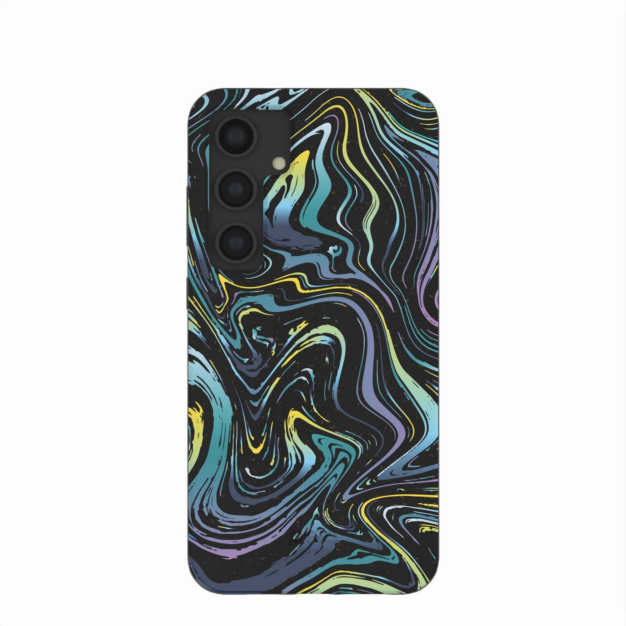 Black Space Waves Samsung Galaxy S24 (Plus) Case Polished Texture Design