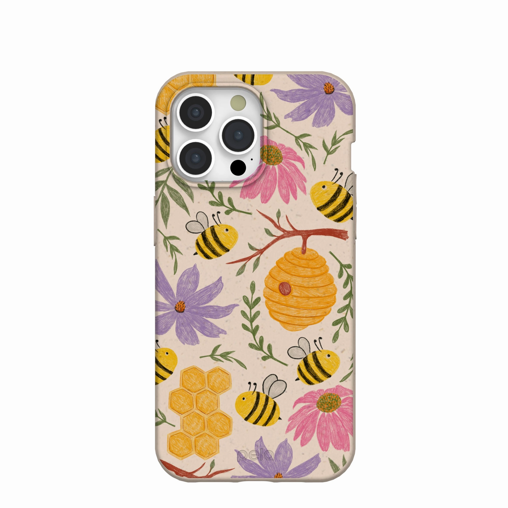 Raised Edges Seashell Bee Life iPhone 15 Pro Max Case