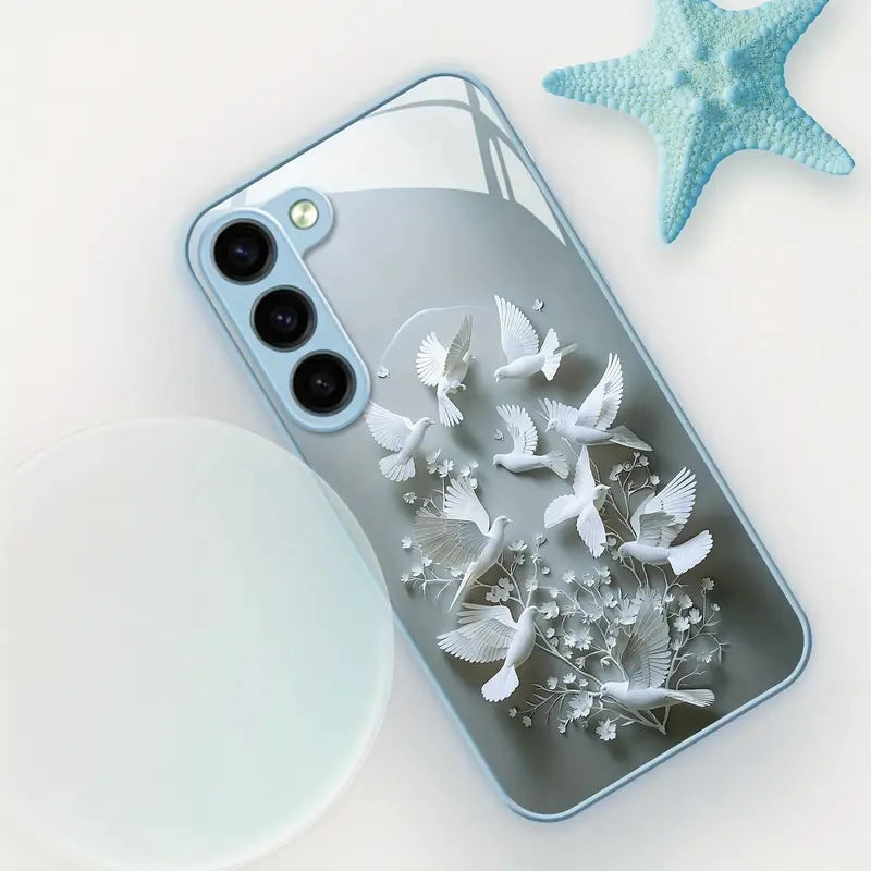 Serene Peace Dove Design Case - Samsung Smooth Surface Grip Texture
