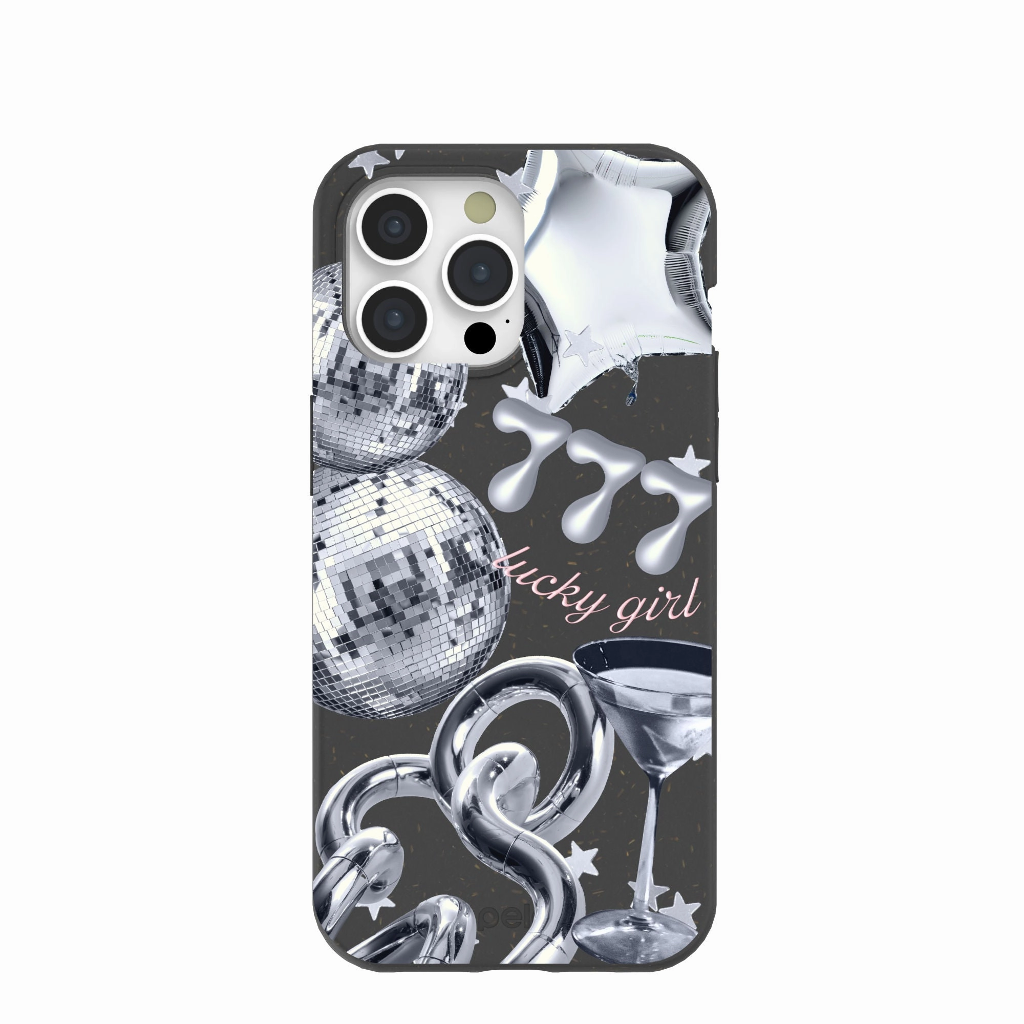 Black Cosmic Luck iPhone 15 Pro Max Case Travel Essential