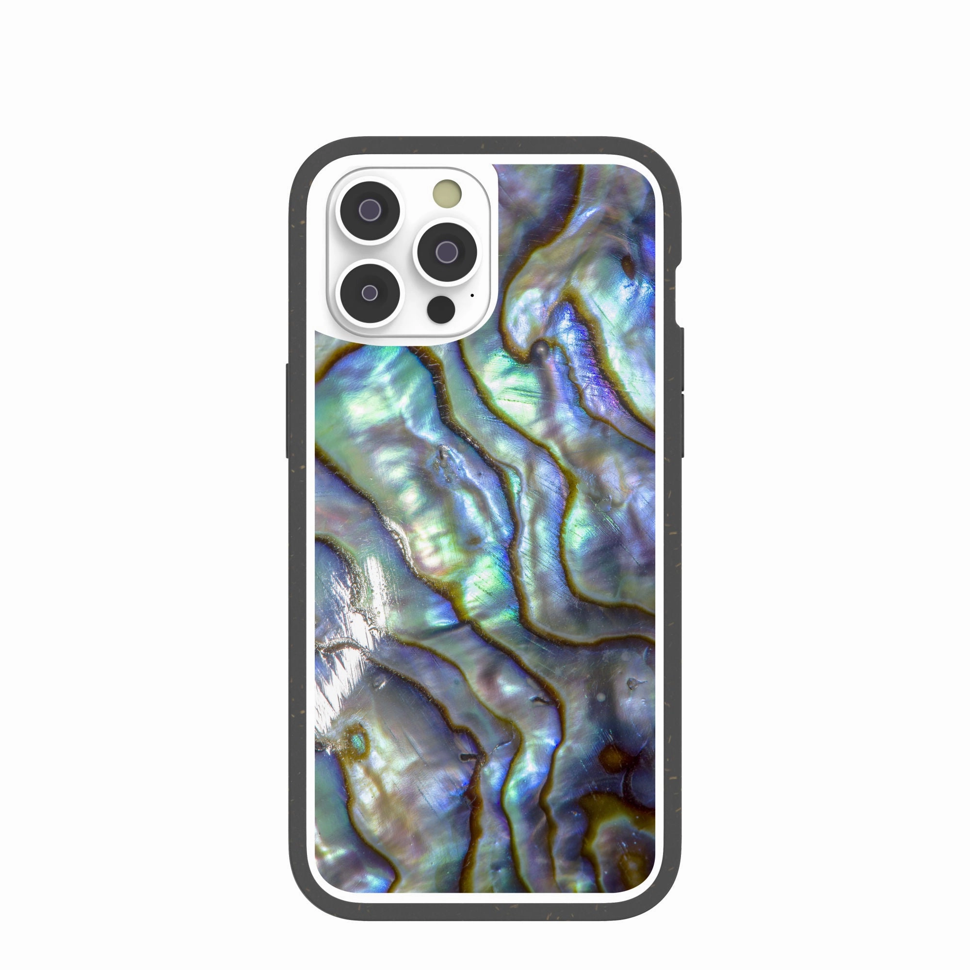 Clear Opal Tide iPhone 14 Pro Max Case With Black Ridge Elegant Shield Luxury Shine