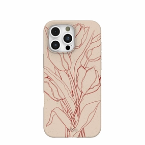 Hard Edge Seashell Tulip Bouquet iPhone 16 Pro Max Case