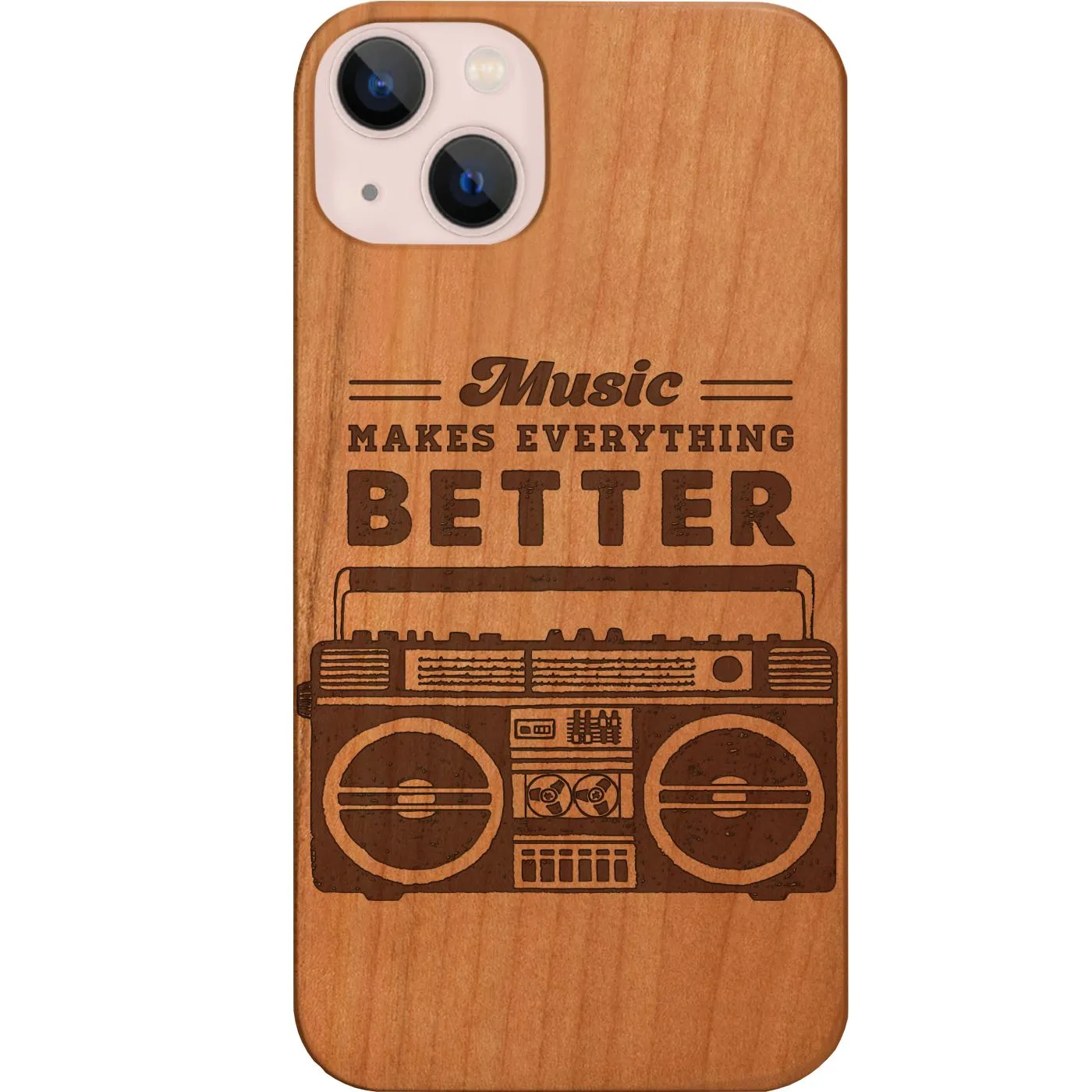 Music Makes Better - Engraved Phone Case Smooth Form Texture Color Layer