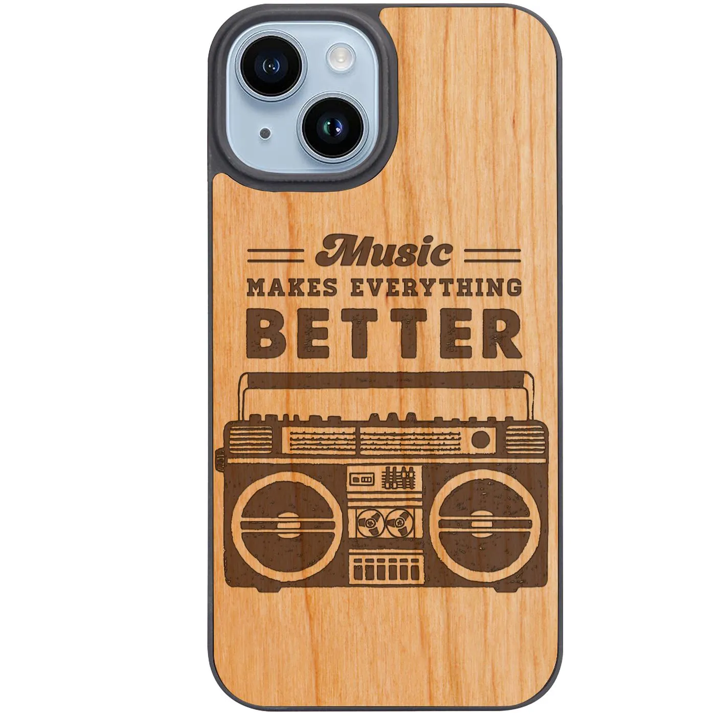 premium design Music Makes Better - Engraved Phone Case