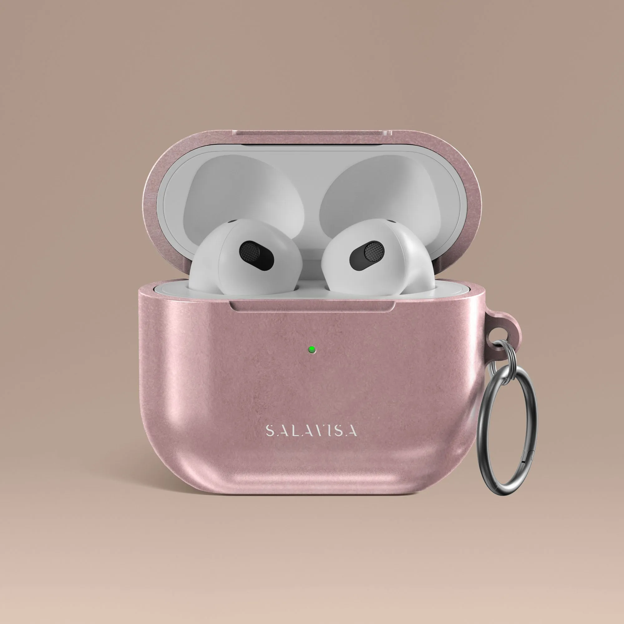 travel friendly silicone shell Rose Pink Watercolor AirPods Case