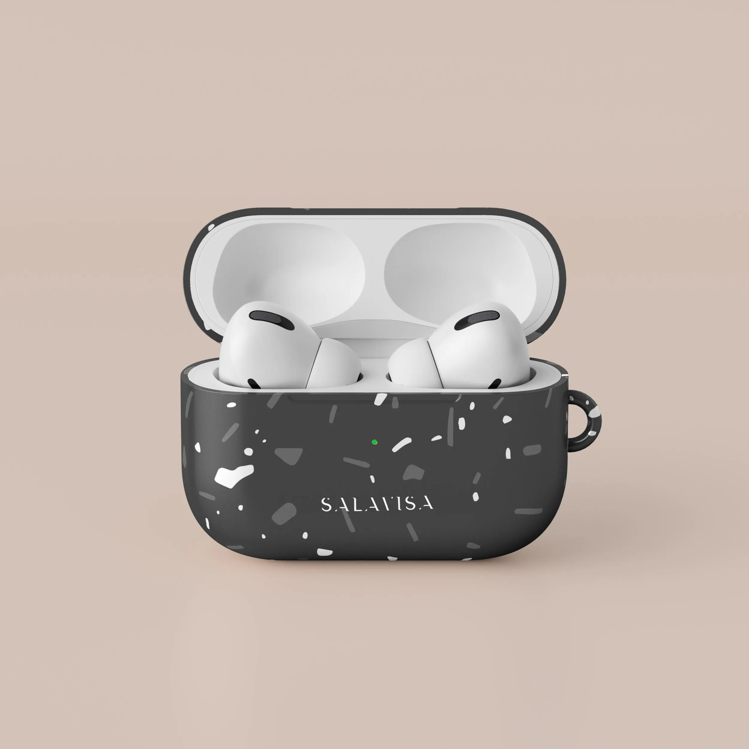 soft touch silicone shell Smooth Rubber Shell Black Terrazzo AirPods Case