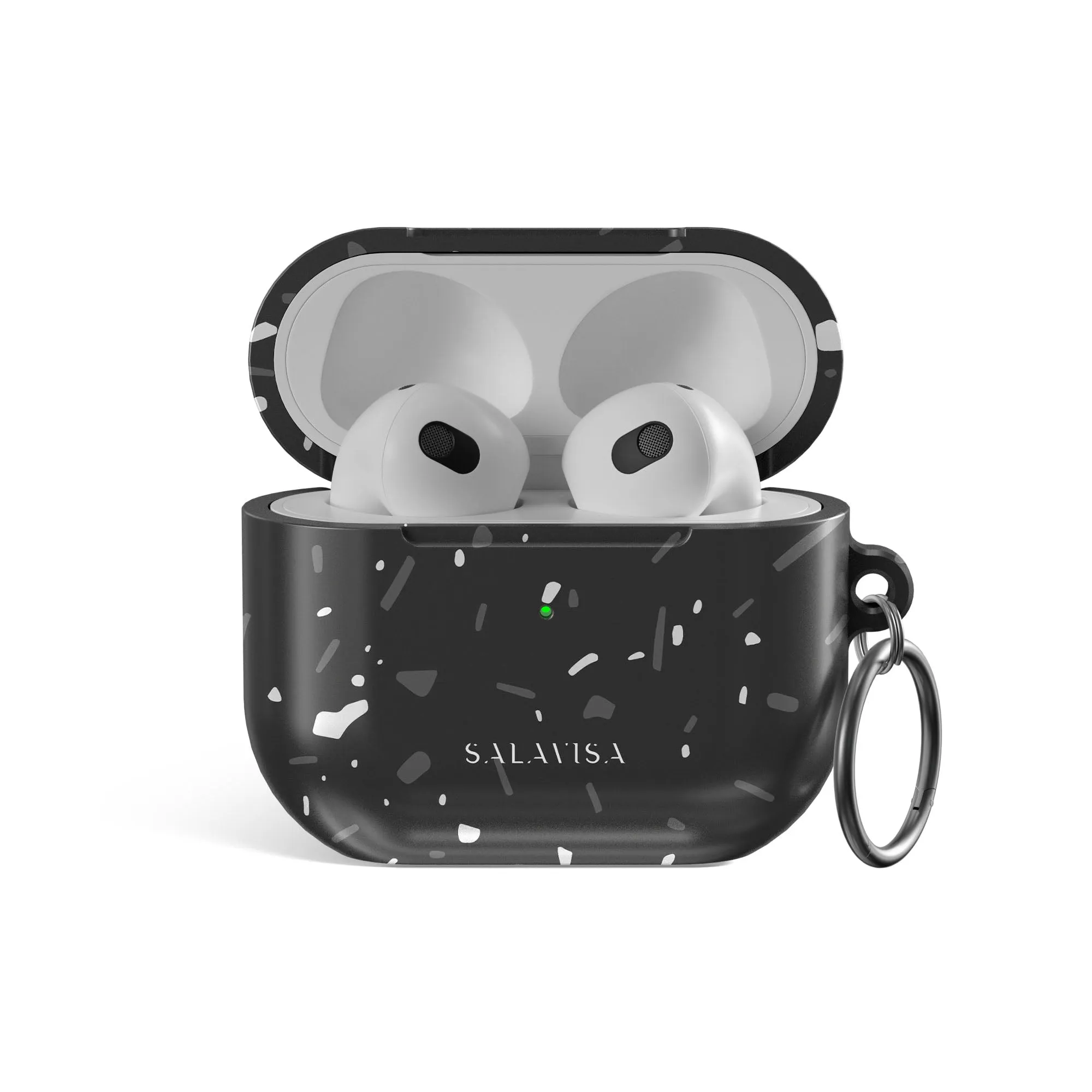 Black Terrazzo AirPods Case protective earbuds shell