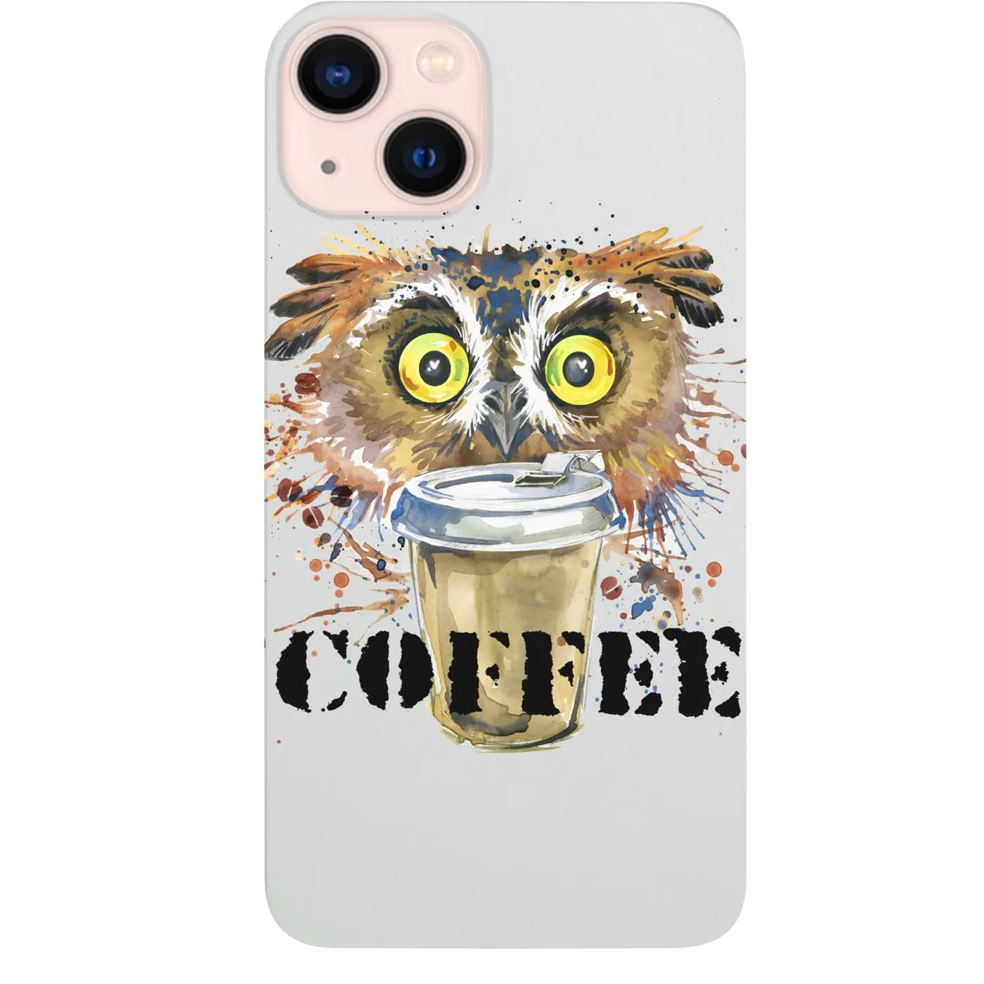 Anti Scratch Layer Owl with Coffee - UV Color Printed Phone Case