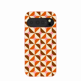 Bubblegum Pink Groovy Tiles Google Pixel 10/10 Pro Case Compact Texture