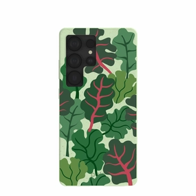 Sage Green Leafy Greens Samsung Galaxy S25 Ultra Case Polished Finish Texture Transparent Shell