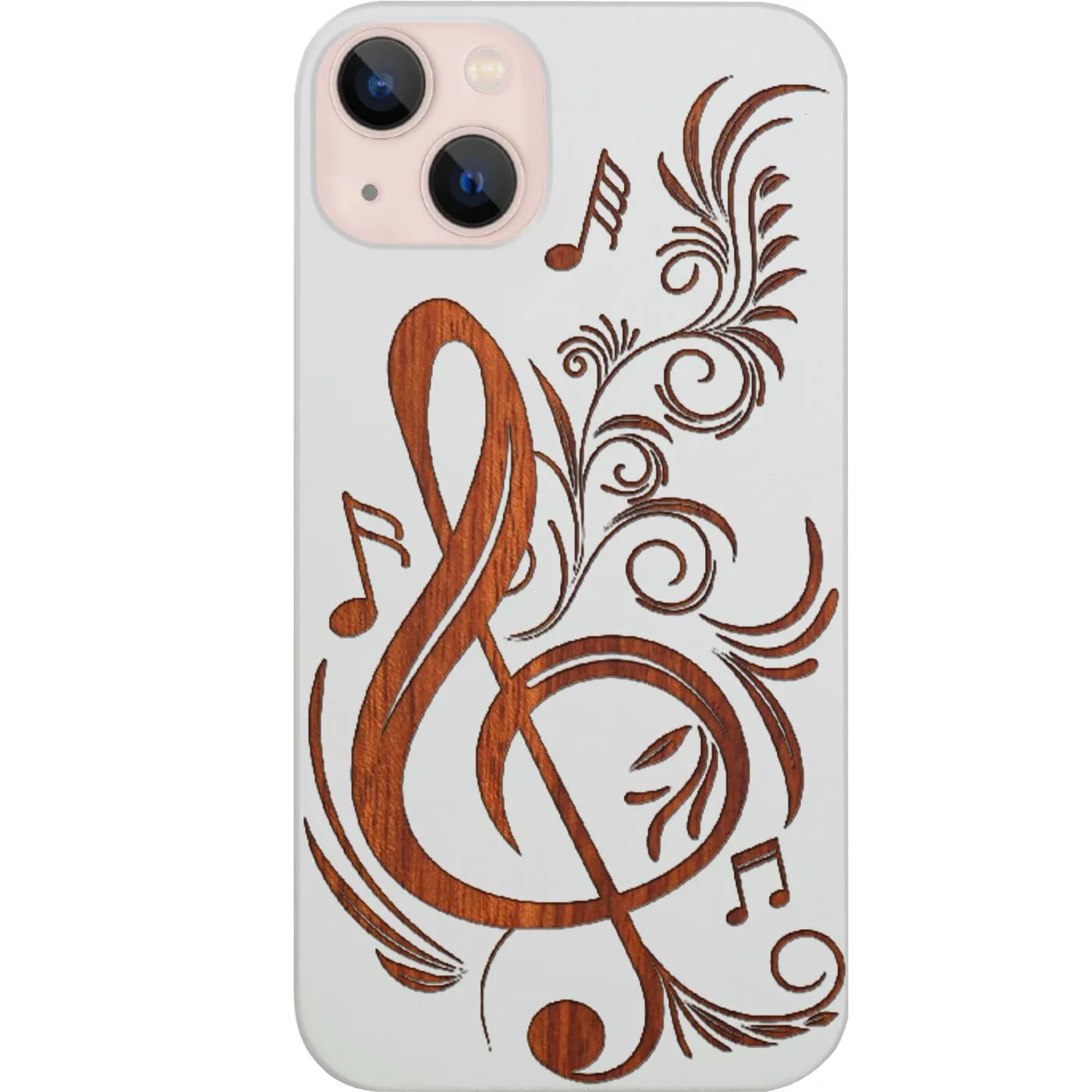 High strength Gloss Layer Finish Floral Music Note - Engraved Phone Case
