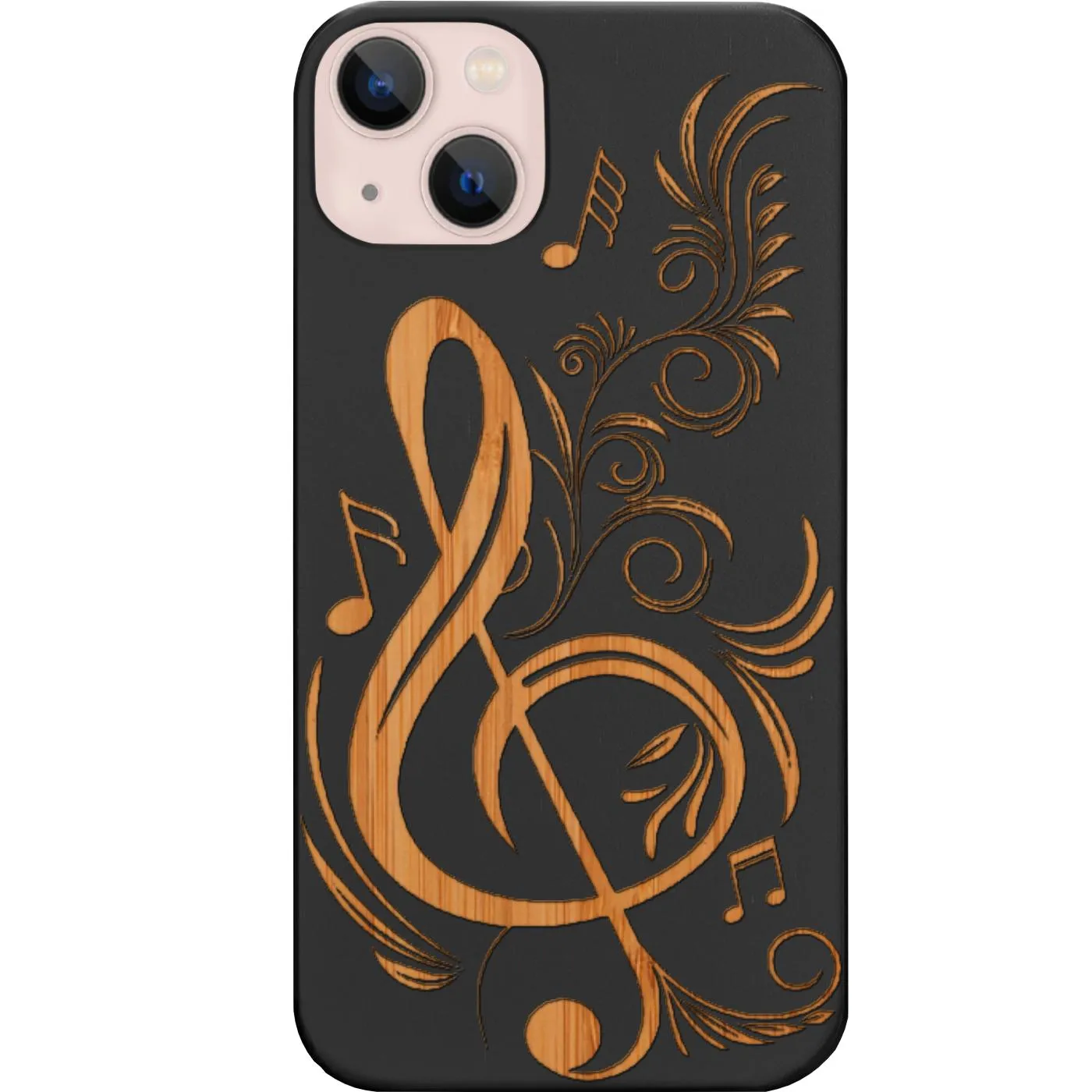 anti dust Floral Music Note - Engraved Phone Case