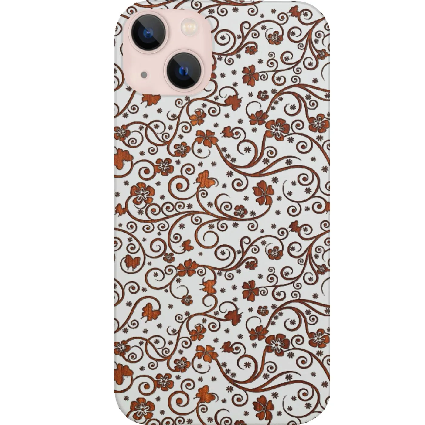 Flower Pattern - Engraved  Phone Case Durable Grip Unisex Design
