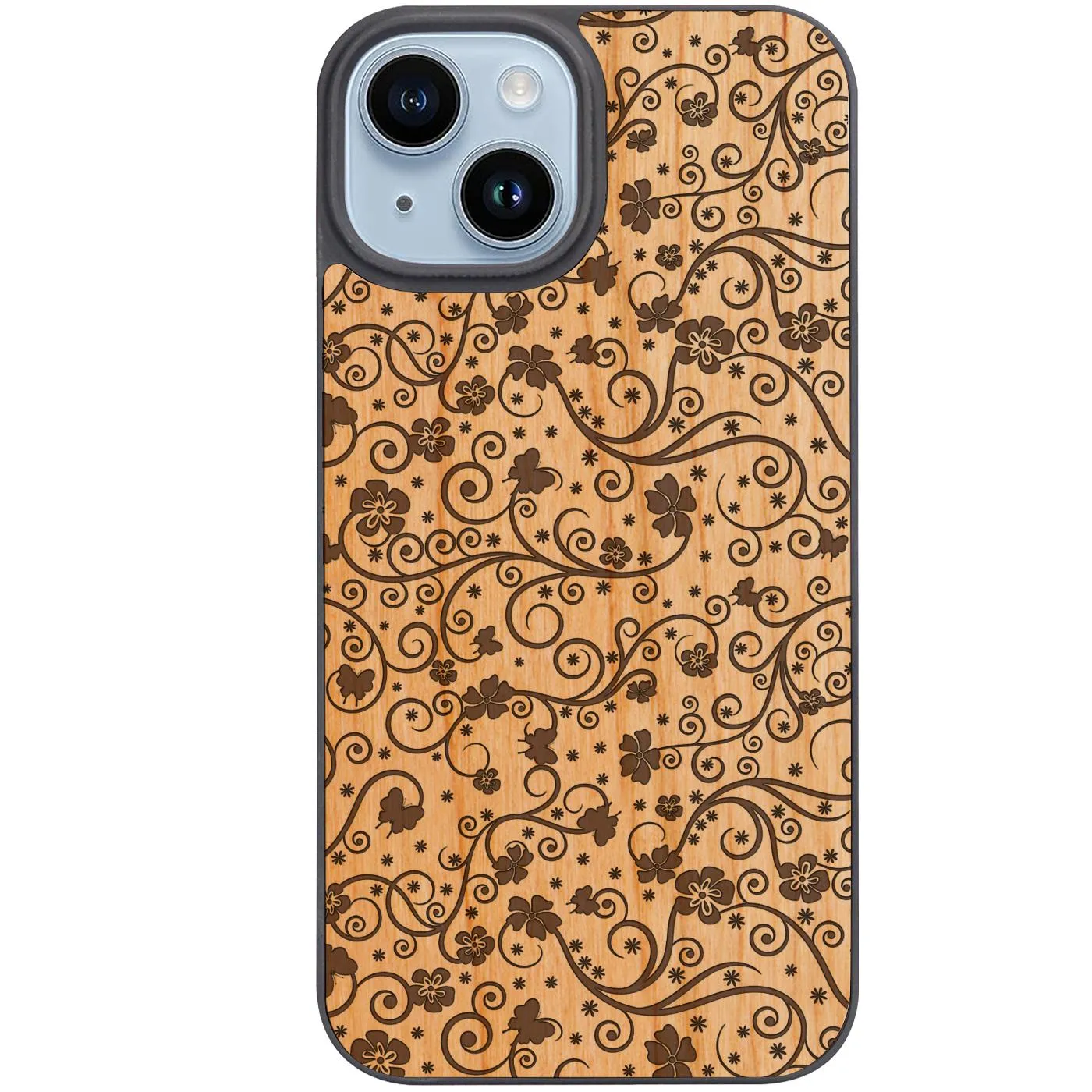 Flower Pattern - Engraved  Phone Case Light Edge