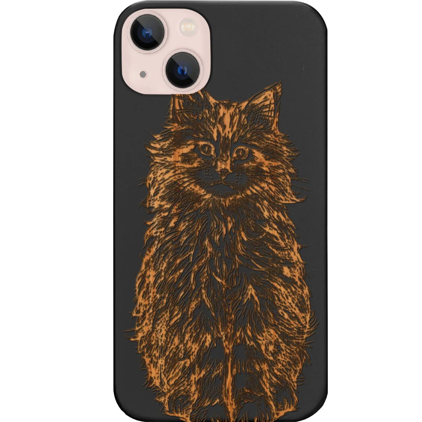 Fluffy Cat - Engraved Phone Case Strong Surface