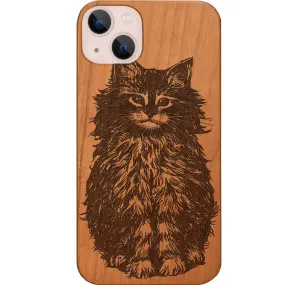 Soft Edge Texture Fluffy Cat - Engraved Phone Case