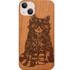 Matte Feel Fluffy Cat with Glasses - Engraved Phone Case