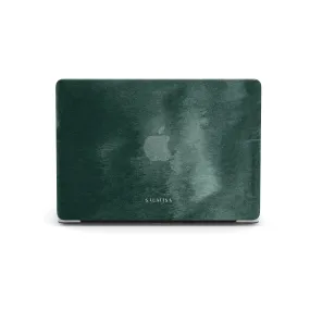 Soft Shape Smooth Detail Forest Green Watercolor MacBook Case
