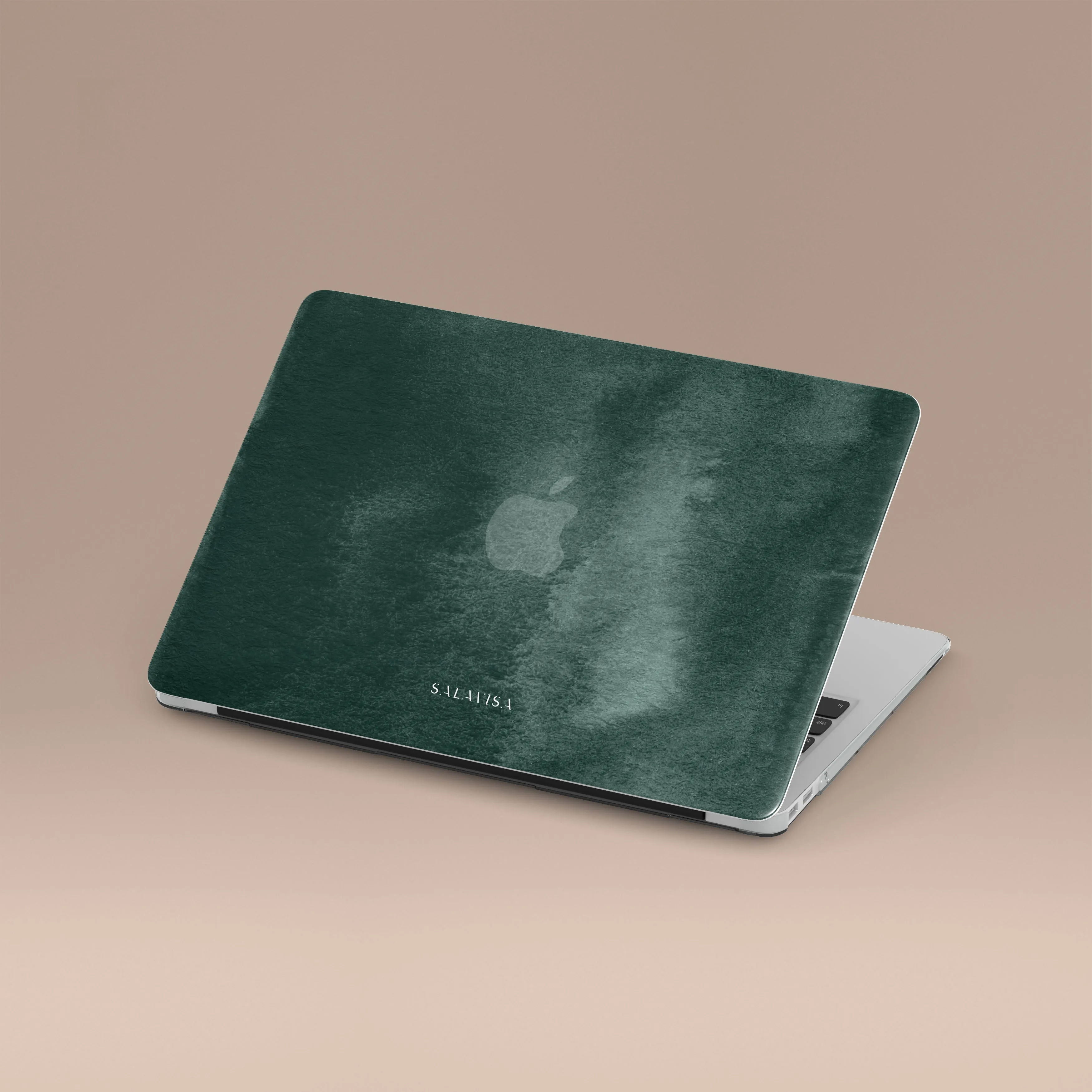 Forest Green Watercolor MacBook Case Elegant Comfort Protective Corner