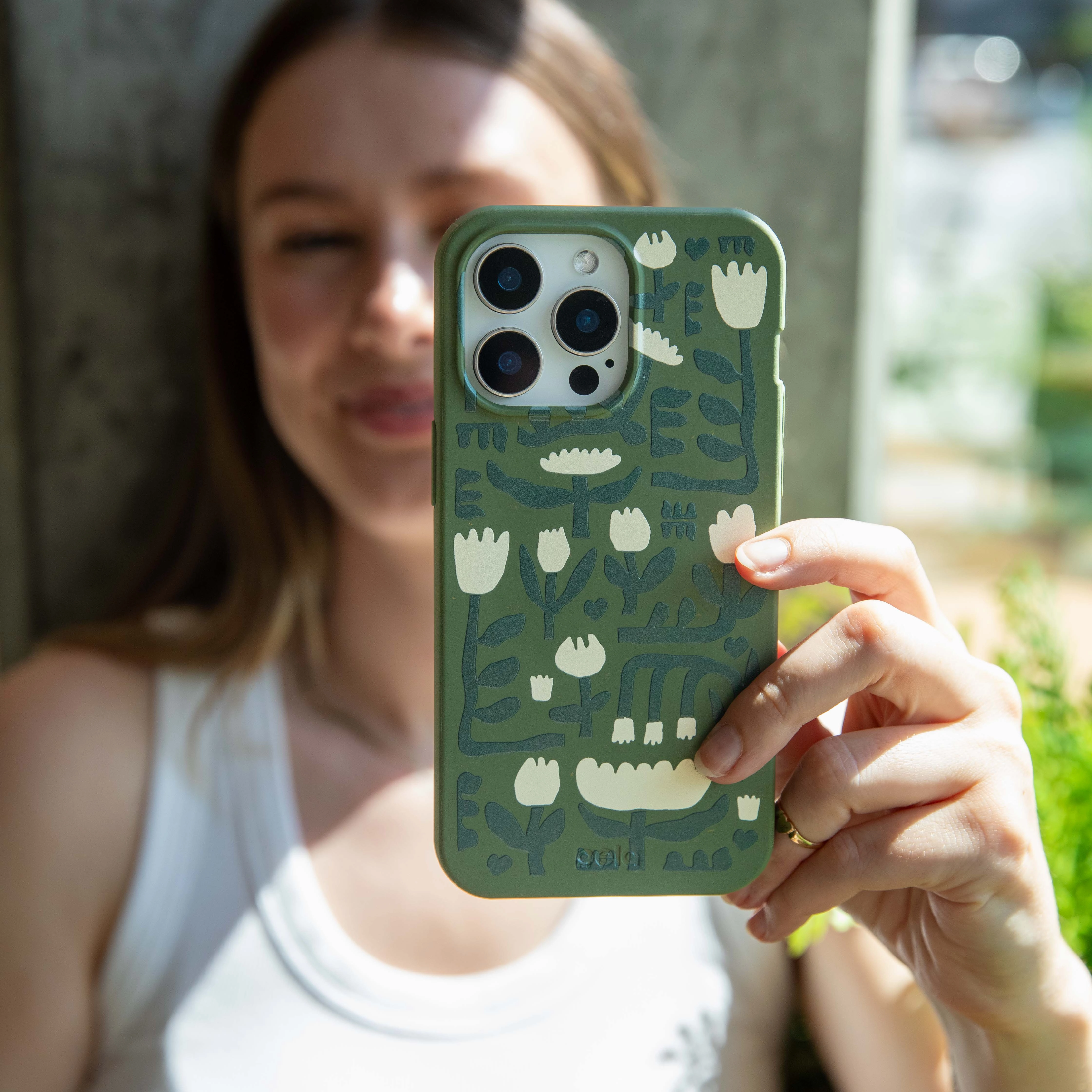 Protective Corner Forest Floor Abstract Tulips iPhone 17 Pro Max Case