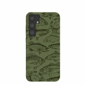 Forest Floor Fishing Lodge Samsung Galaxy S24 (Plus) Case Vibrant pattern Soft Layer Texture