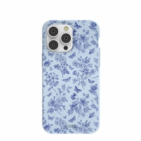 Powder Blue Porcelain iPhone 14 Pro Max Case Premium Shield Luxury Texture Design