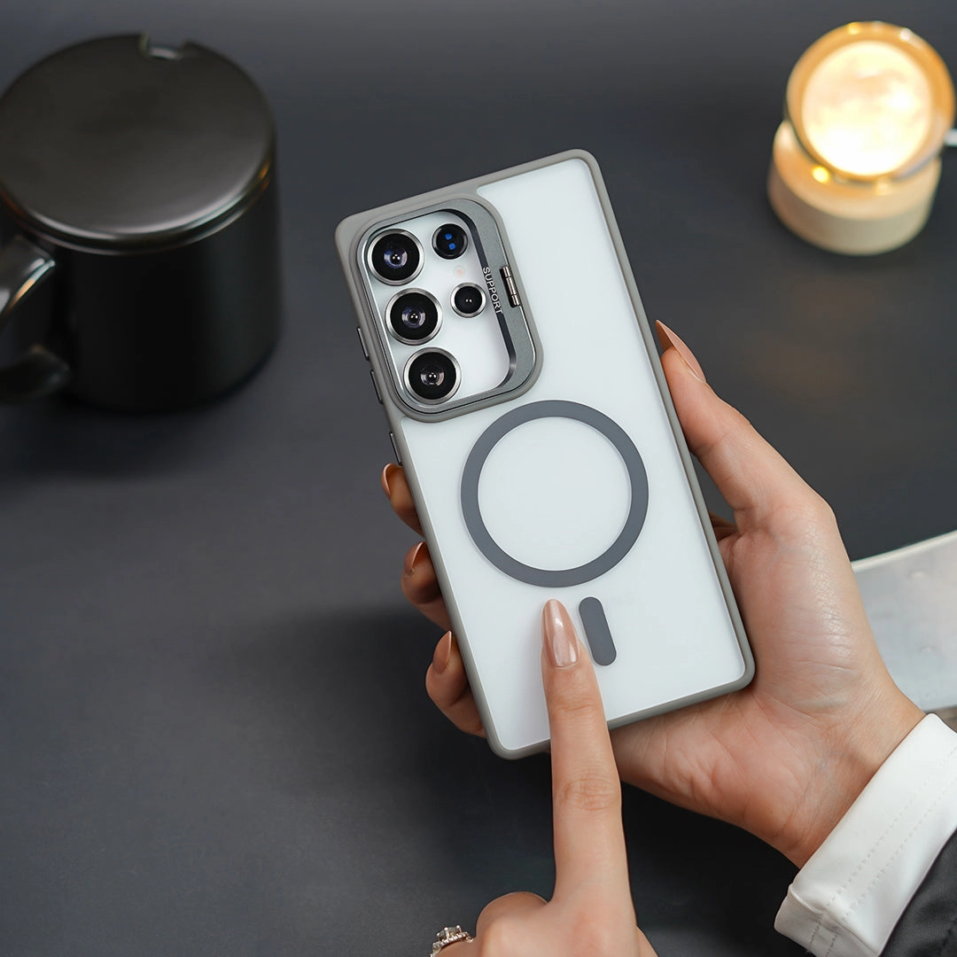 Galaxy S25 Series Foldable Camera Kickstand Magsafe Case Premium Pattern Design