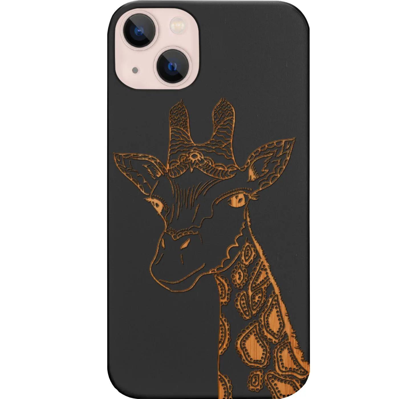 Drop Defense Minimal Look Giraffe Head - Engraved Phone Case