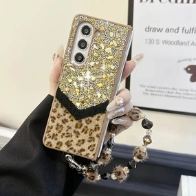 Glam Leopard Flashing Stone Spark Case - Samsung Slim Fitment