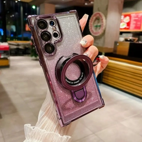 Protective Material Recyclable Material Glitter Guard Ring Bracket Case - Samsung