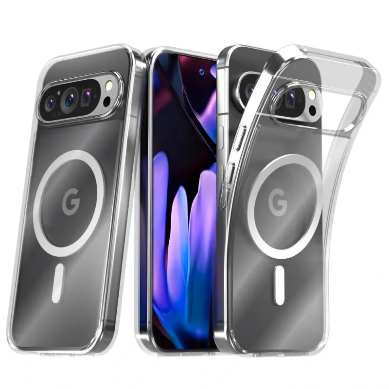 Durable Surface Universal Fit Google Pixel 9 Pro XL 6.8" (2024) Hybrid Shockproof Clear Slim Acrylic Case with MagSafe