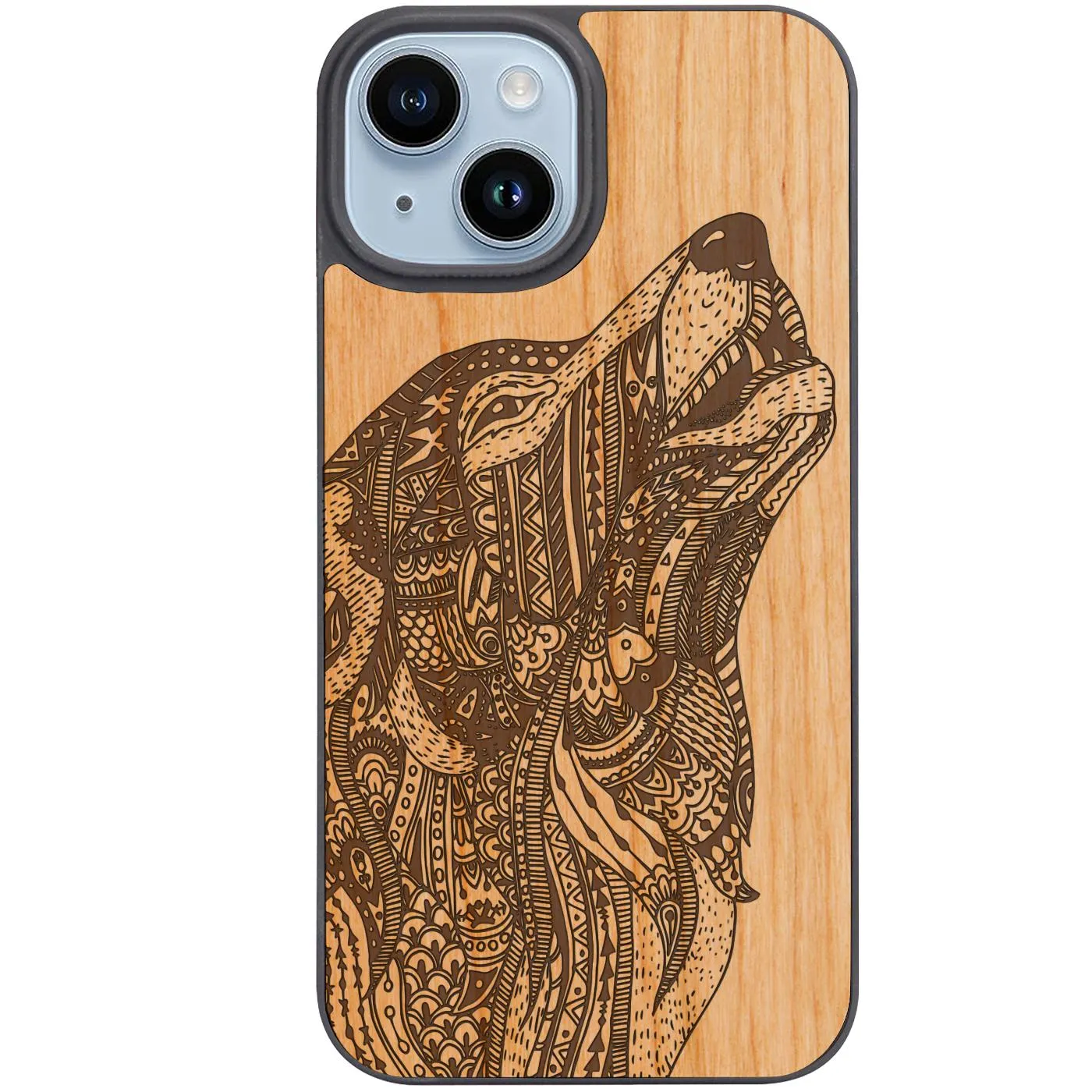 Soft Grip Flexible Surface Texture Gray Wolf - Engraved Phone Case