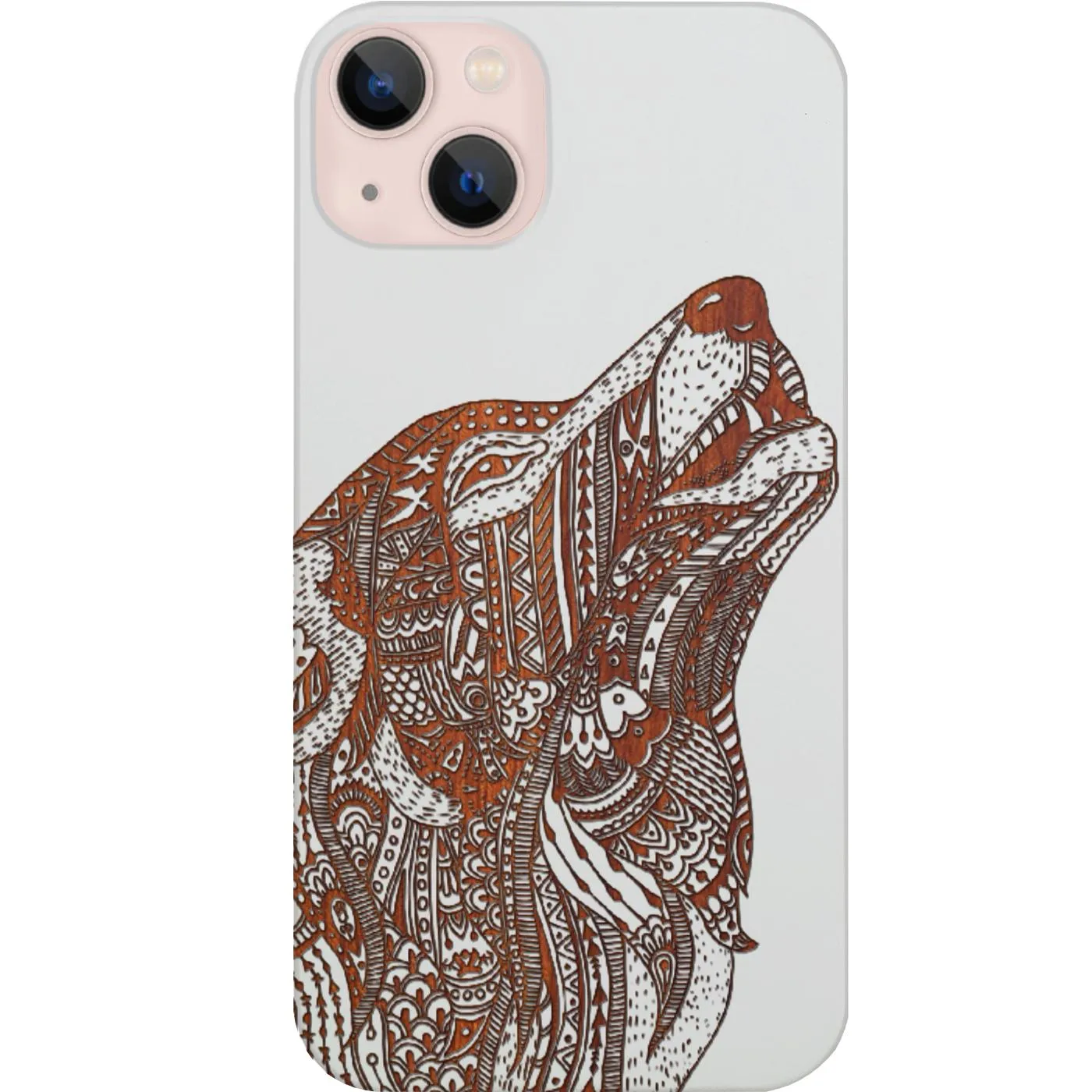 Matte Pattern Layer Gray Wolf - Engraved Phone Case