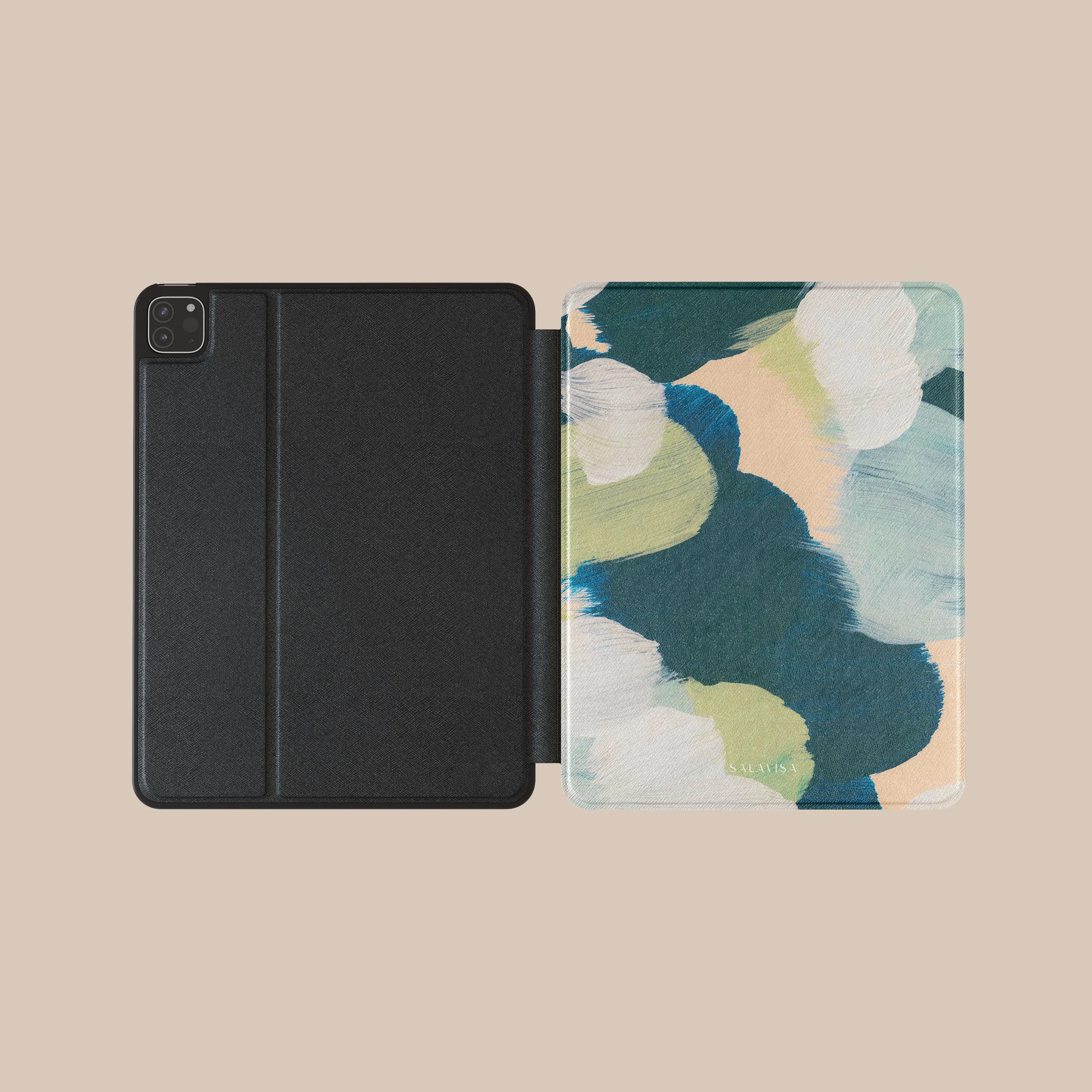 minimal crafted folio Green Canvas iPad Case