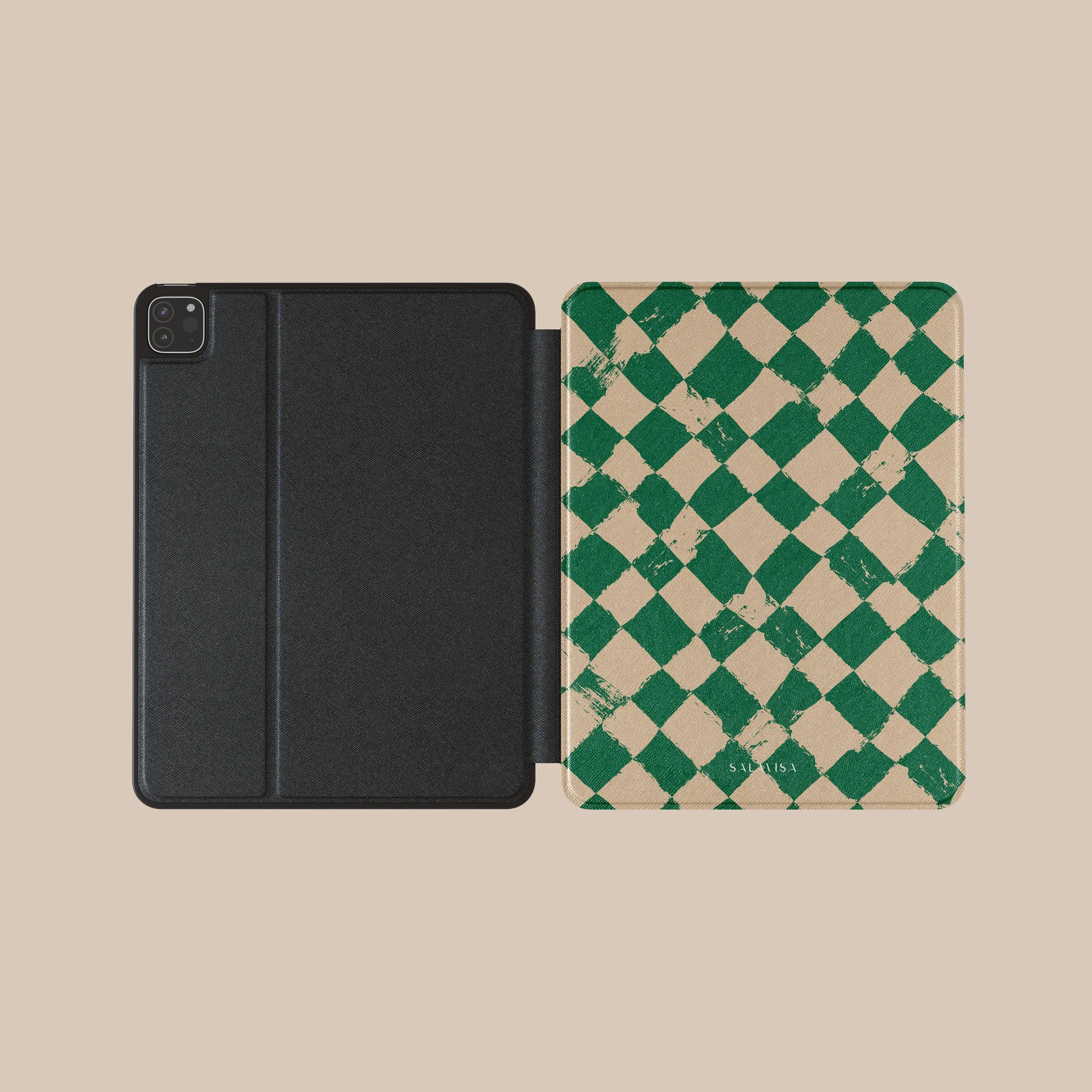 simple protective case convenient daily sleeve Green Chess iPad Case